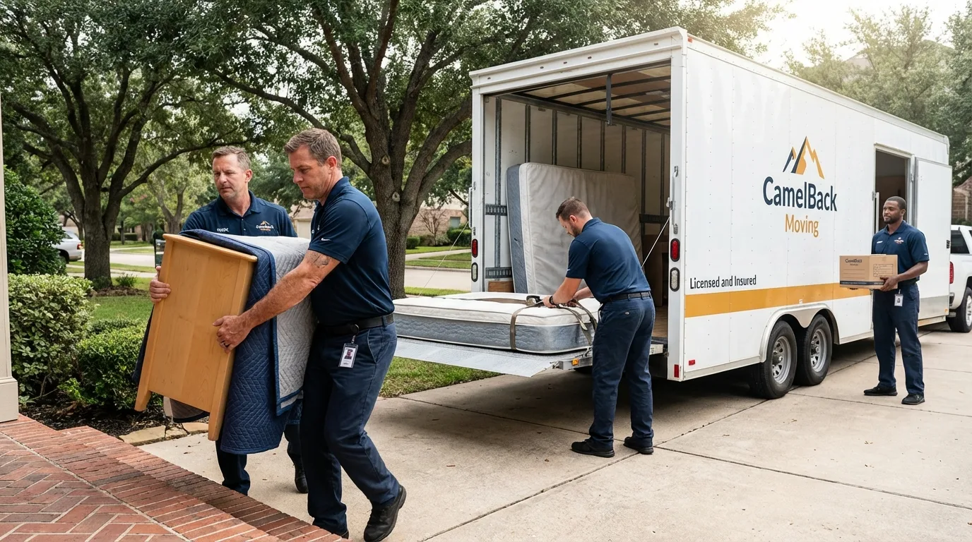 Crew loading residential truck for cross-state move from Vineyard Haven, MA